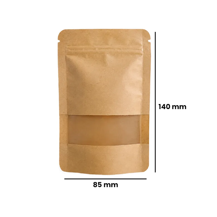 Kraft Paper Bag, 140 X 85 mm, VE 50, Brown-KP1BR-Bam Bam Bhole_2.webp