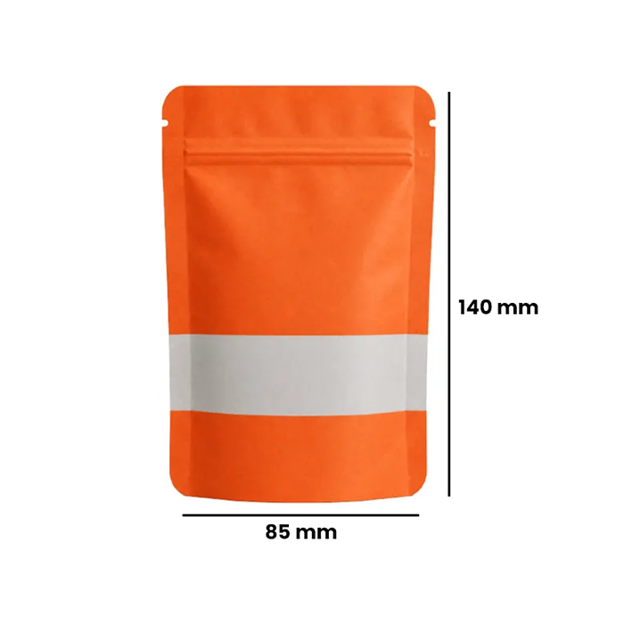 Kraft Paper Bag, 140 X 85 mm, VE 50, Orange-KP1OR-Bam Bam Bhole_2.webp