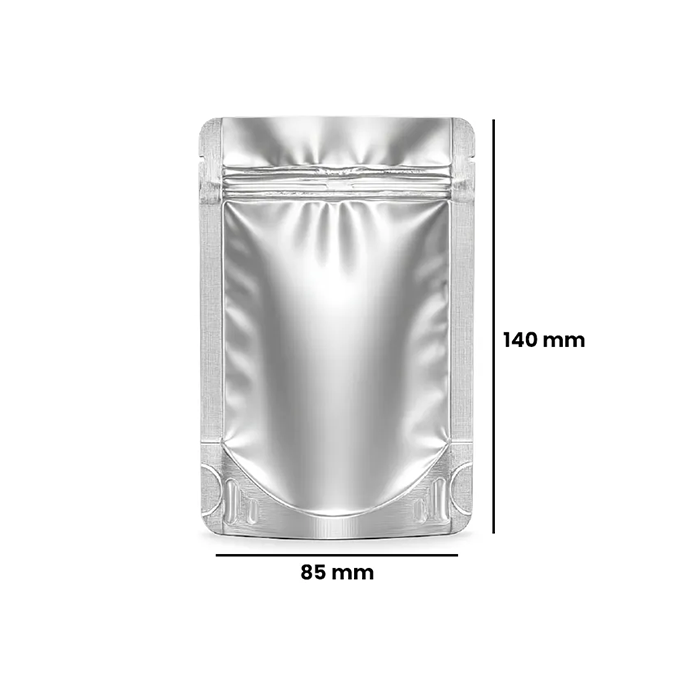 Mylar Bag, 140 X 85 mm, VE 50, Silver-MB14085SL-Bam Bam Bhole_2.webp