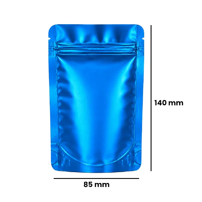 Mylar Bag 140 X 85 Mm, Pack Of 50, MATTE Blue-MB14085MBL-Bam Bam Bhole_2.webp