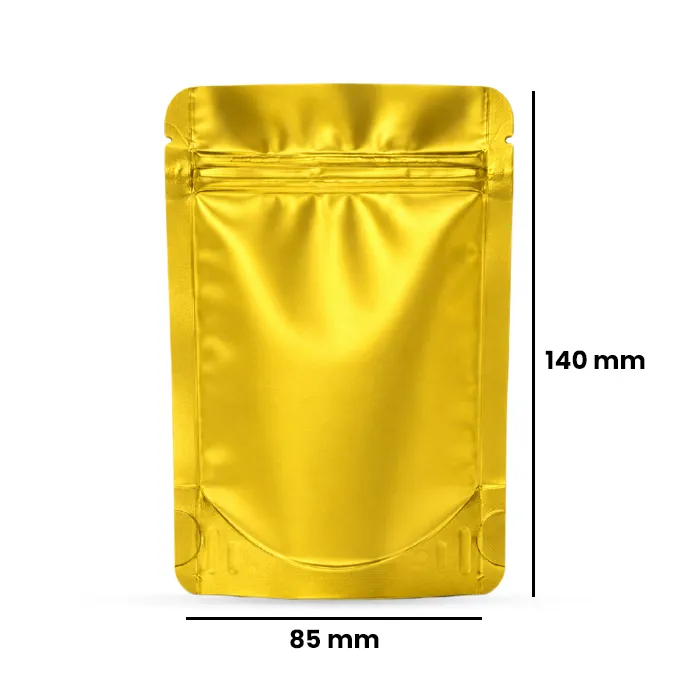 Mylar Bag 140 X 85 Mm, Pack Of 50, MATTE Gold-MB14085MGL-Bam Bam Bhole_2.webp