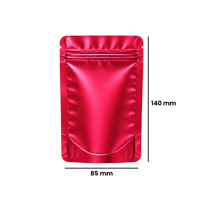 Mylar Bag, 140 X 85 mm, VE 50, Matte Red-MB14085MRD-Bam Bam Bhole_2.webp