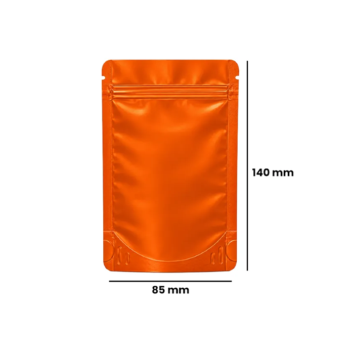 Mylar Bag, 140 X 85 mm, VE 50, Matte Orange-MB14085MOR-Bam Bam Bhole_2.webp