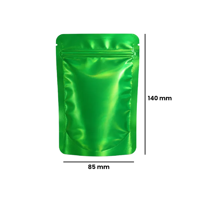 Mylar Bag, 140 X 85 mm, VE 50, Dark Green Holographic-MB14085DGRHOL-Bam Bam Bhole_2.webp