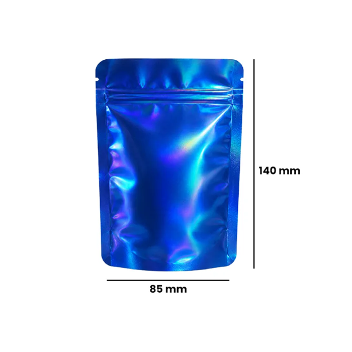 Mylar Bag, 140 X 85 mm, VE 50, Dark Blue Holographic-MB14085DBLHOL-Bam Bam Bhole_2.webp