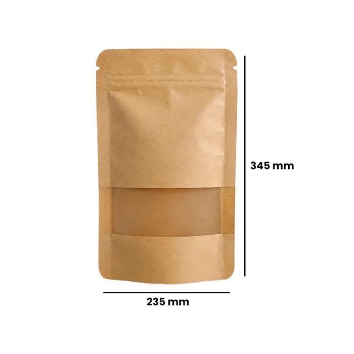 Kraft Paper Bag, 345 X 235 mm, VE 10, Brown-KP4BR-Bam Bam Bhole_2.webp