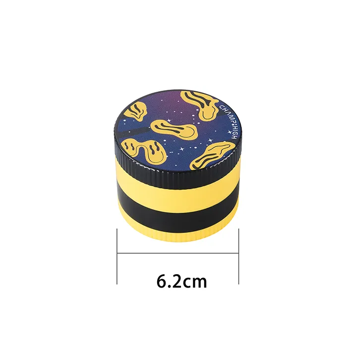 CH Happy Face Plastic Grinder, 62 mm Ø, 4-piece-Champ High_3.webp