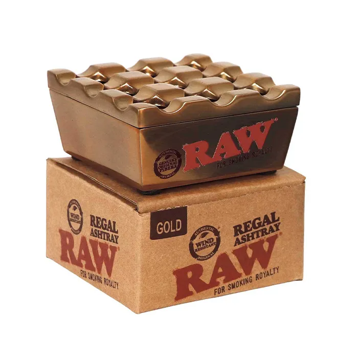 Raw Windproof Metal Ashtray, Gold-ASHGOL-Raw_5.webp