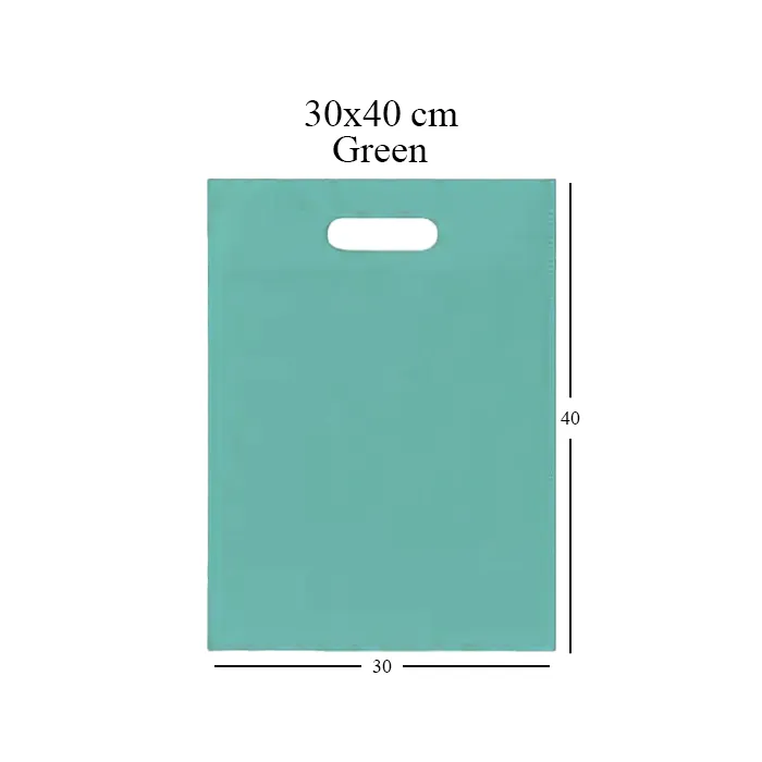 Shopping Bags M, 30 × 40 cm, Green – Pack of 100-NWBAG12-Bam Bam Bhole_2.webp