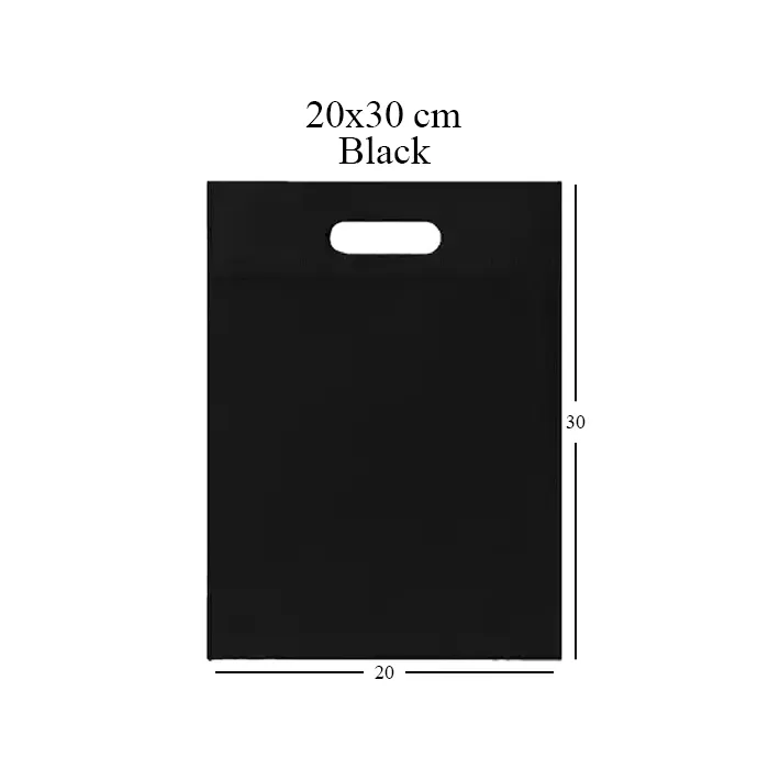 Shopping Bags S, 20 × 30 cm, Black – Pack of 100-NWBAG41-Bam Bam Bhol_2.webp