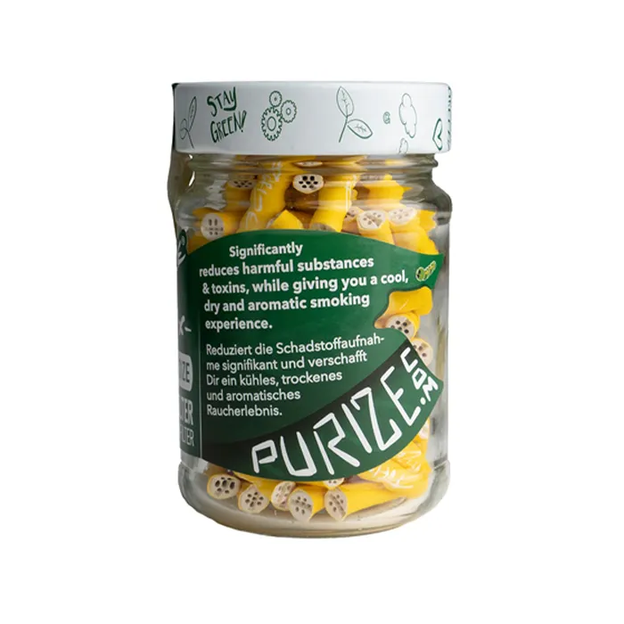 PURIZE Activated Charcoal Filters, Glass Jar, 5.9 mm Ø, VE 100, Yellow-ZU9SX100Y-Purize_5.webp