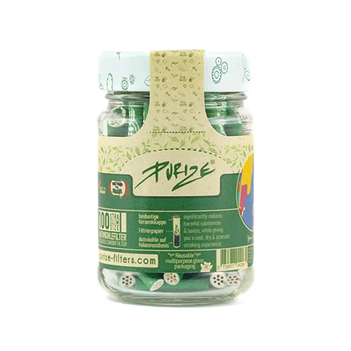 PURIZE Activated Charcoal Filters, Glass Jar, 5.9 mm Ø, VE 100, Green-ZU9SX100G-Purize_4.webp