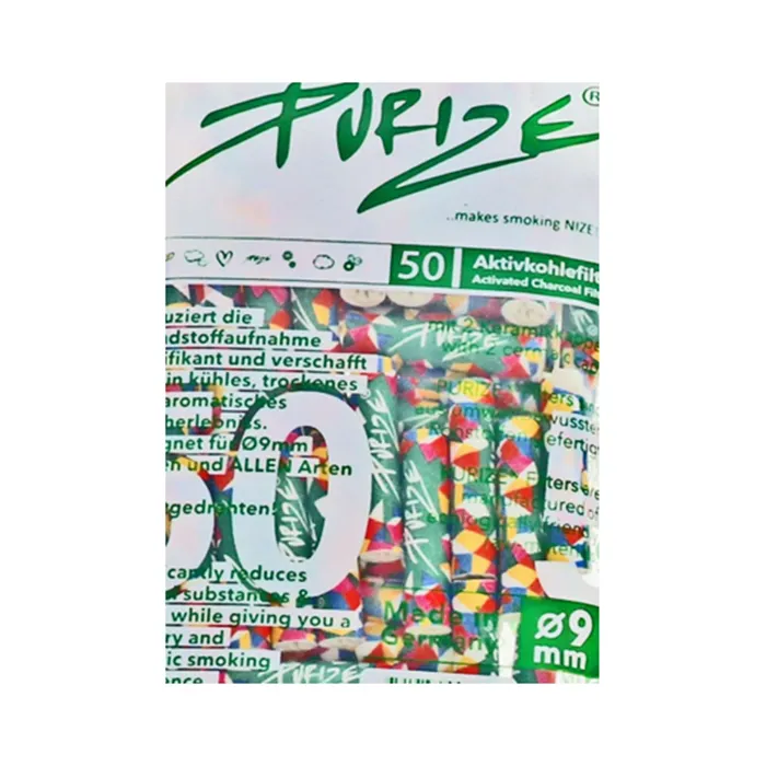 PURIZE Activated Charcoal Filters, Regular, 9 mm Ø, VE 50, Color-ZU9BX50COL-Purize_4.webp