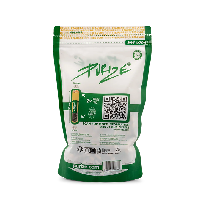 PURIZE Activated Charcoal Filters, Regular, 9 mm Ø, 250 Pcs, Organic-ZU9BX250OR-Purize_4.webp