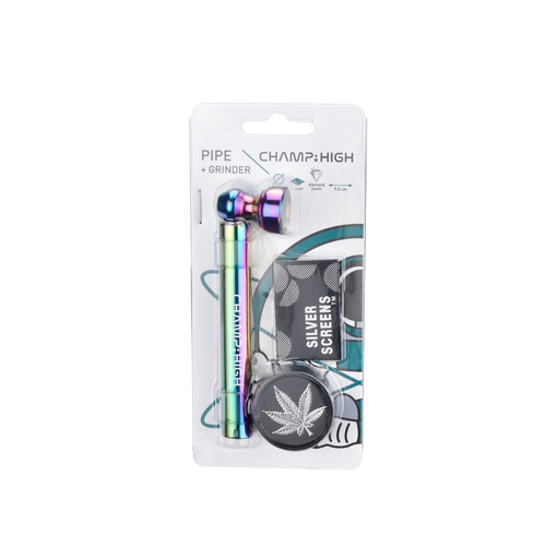 RAINBOW Glass Pipe & GRINDER, 1 Piece-MP31-Champ High_2.jpg