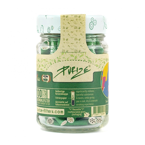 PURIZE Activated Carbon Filters 1x100, GREEN In Glass Jar, 5.9mm-ZU9SX100G-PURIZE_6.jpg