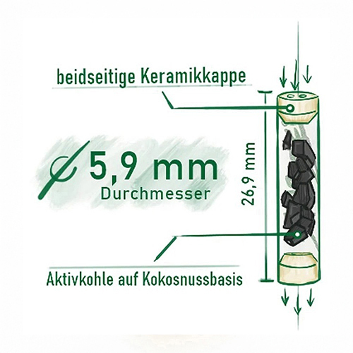PURIZE Activated Carbon Filter Spion 1x50, 5.9mmø XTRA-ZU9SX50SPI-PURIZE_3.jpg