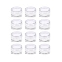 Acrylic Square Jar Transparent Cap  5gm, 12 Pcs