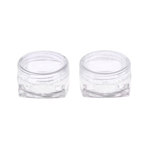Acrylic Square Jar Transparent Cap  5gm, 12 Pcs