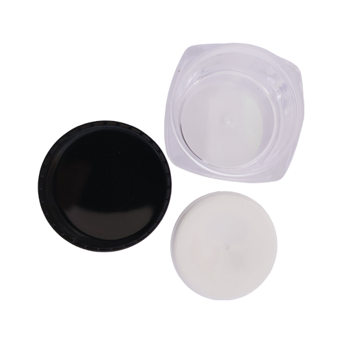 Acrylic Square Jar Black Cap 15 gm, 12 pcs