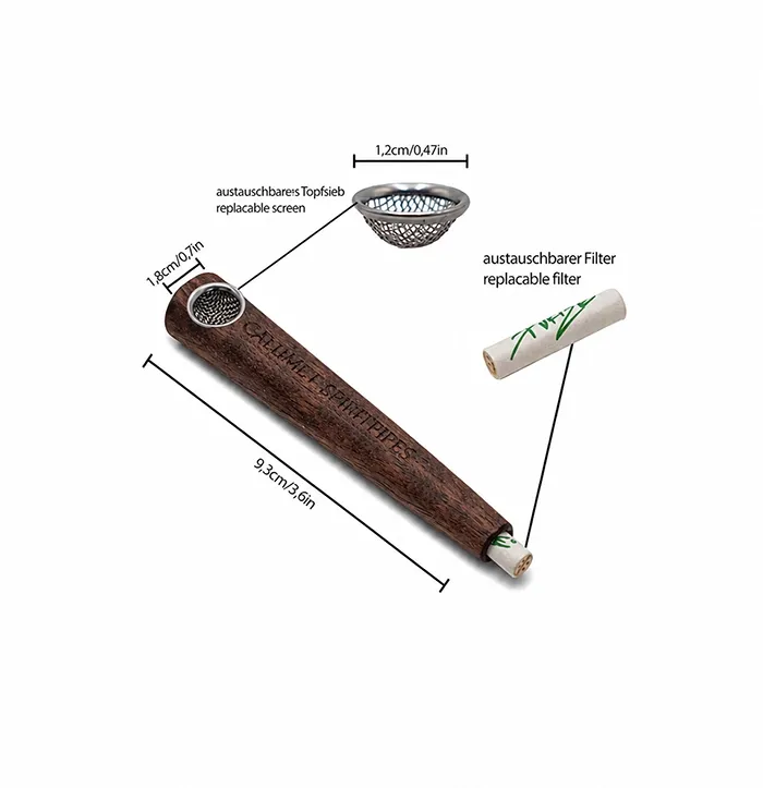 Calumet Spiritpipes® One Piece Walnut Wooden Smoking Pipe with 6 mm Activated Carbon Filter-CALONE-N-Calumet_2.webp