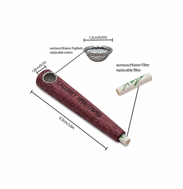 Calumet Spiritpipes® One Piece Amaranth Wooden Smoking Pipe with 6 mm Activated Carbon Filter-CALONE-A-Calumet_2.webp
