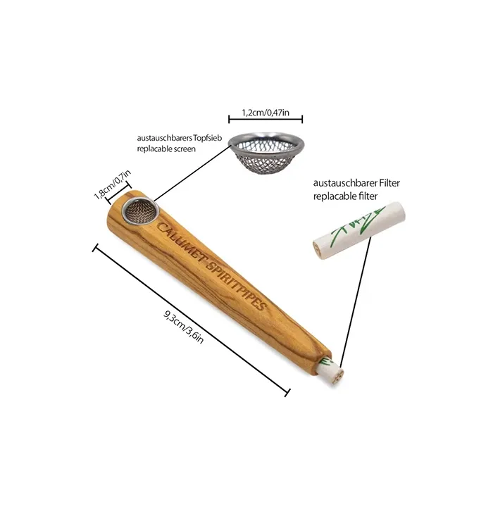 Calumet Spiritpipes® One Piece Olive Wooden Smoking Pipe with 6 mm Activated Carbon Filter-CALONE-O-Calumet_2.webp