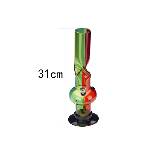 [A132] Acrylic Bong, 32 cm Height, Twisted Rasta, Gift Box