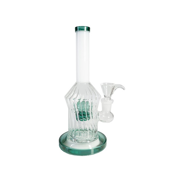 [SSC10158TL] Blue-Green Twisted Bong with Percolator, 20 cm