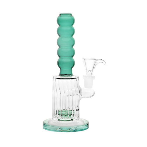 [SSC10152TL] Blaugrüne geschnittene Bong mit Bubble Grip, 20cm