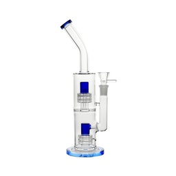 [SSC10133BL] Blau Bong, Double Shower Percolator Bong, 30cm