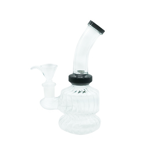 Bong, Schwarz style, mit gedrehter Innenseite, 15cm