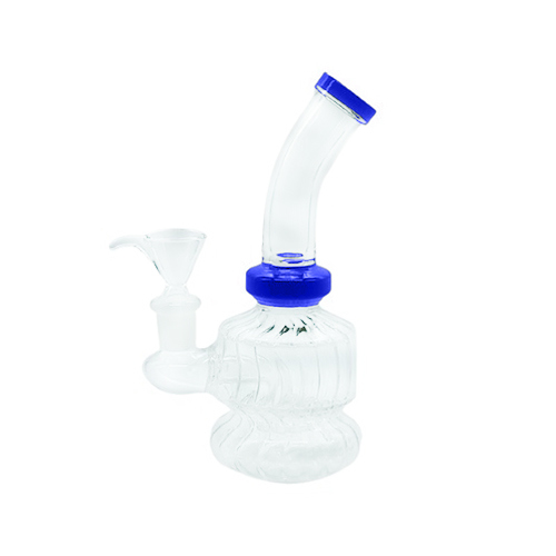 [SSC10135BL] Bong, Blau style, mit gedrehter Innenseite, 15cm