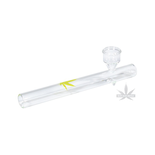 [KB2] Glass Bong, 15 cm, 16 mm Ø, Leaf Print