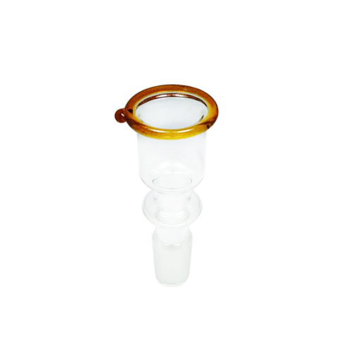 [EK4KY] GLAS-Steckkopf-14.5er-Zylinder-klein-gelber Rand
