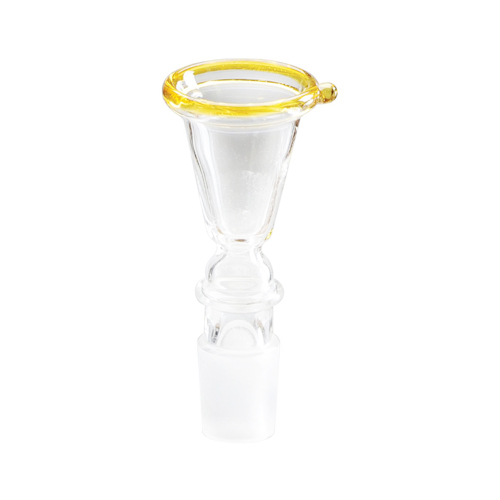 [EK18TY] GLASS Plug-in Head, 18.8 mm Funnel, Large, Yellow Rim