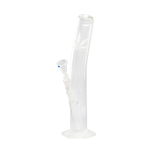 [GW46AS] GLASS BONG, 40 Cm, 55 mm Ø, Sandblasted Leaf, 18.8 mm