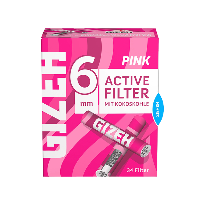 [ZU4S-PI] Gizeh ACTIV Filter Slim 1x34er, PINK, 6mmØ