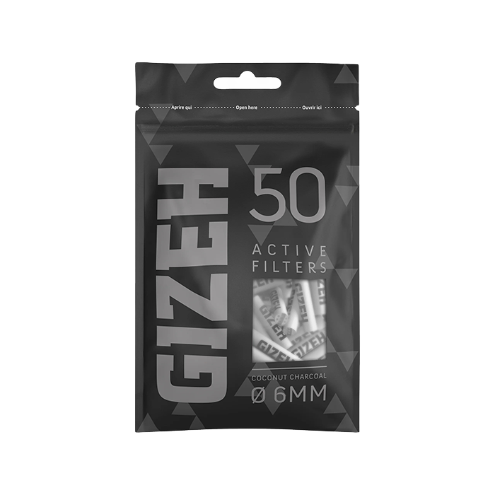 [ZU4BLACK] Gizeh ACTIV Filter Slim 1x50er, Black, 6mmØ