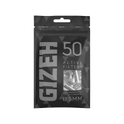 [ZU4BLACK] GIZEH Aktivkohlefilter Slim, 6 mm Ø, VE 50, schwarz