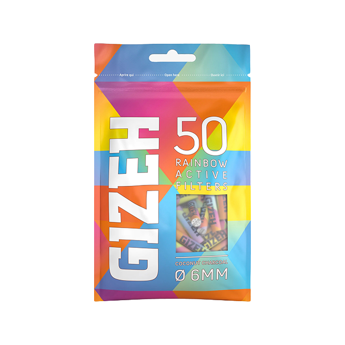 [ZU4RAIN] Gizeh ACTIV Filter Slim 1x50er, RAINBOW, 6mmØ