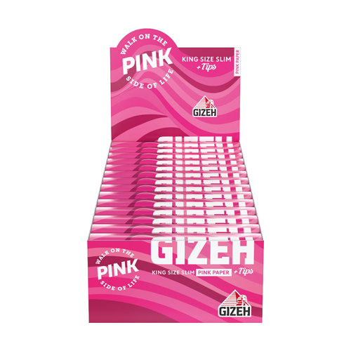 [ZI4SXPT] Gizeh KS Slim 26, Pink With Tips, Extra Fine
