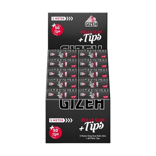 Gizeh Rolls Slim + Tips, 5m + 50 Tips