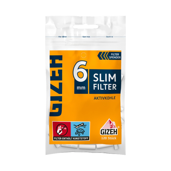 [ZI4FA] Gizeh Slim Filter 6mm Ø-VE20 á 120er Aktivkohle