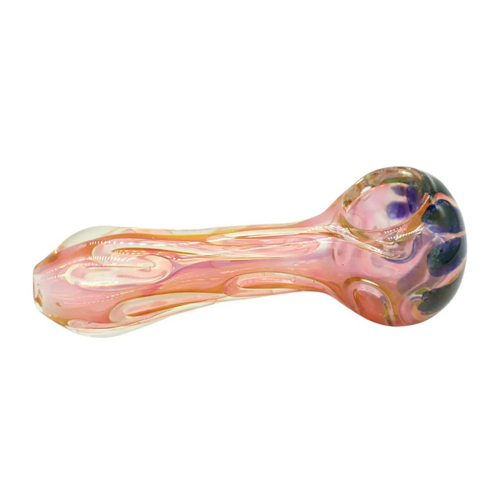 Glass Hand Pipe, Gold Fuming Hand Pipe, 10 cm