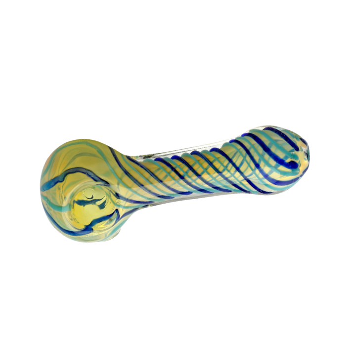 Glass Hand Pipe, SPIRAL HAND PIPE, 10 cm