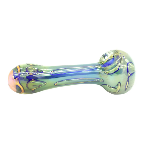 Glass Hand Pipe, Glass Bubble Pipe With Gold Fuming
