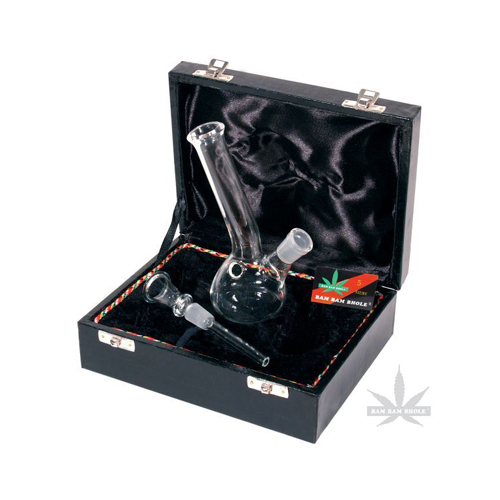 Glass Bong In Case - GW1K - 16 cm - 14.5 Mm.