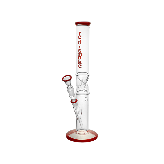 [GW37KFBR] Glass Bong, 14.5 mm, 33 Cm, Red Smoke, Ice, 42 mm Ø