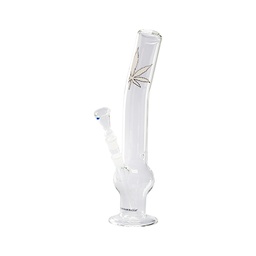 [GW11] Glass Bong, 38 cm High, Curved, 18.8 mm Plug-in System